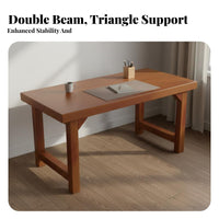 Solid Wood Desk Spacious Workspace Solid Wood Computer Table Sturdy and Wooden Computer Table for Remote Workers, Professionals, Bedroom