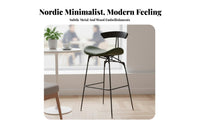 Nordic Aesthetic Saddle-Seat Stool Industrial Design Saddle Seat Bar Stool With Backrest Countertopstool Minimalist Aesthetic for Homeowners, Families, Business Owners, Restaurant, Kitchen, Dining Area, Home Office