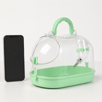 Budgie Travel Cage, Portable Budgie Cage with Handle & Shoulder Strap, 28x22x25cm Polymer Pet Carrier for Small Birds