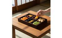 Grid Snack Platter Wood Wooden Compartment Tray for Party