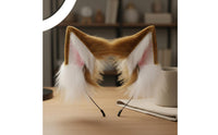 Faux Animal Ear Headband Handmade Animal Ear Cosplay Headwear Soft & Comfortable Fuzzy Animal Ears for Girls, Women, Live Broadcasting, Parties