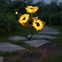 Solar Blossom Light Realistic Engineered LED Blossom Stake Light-Sensitive switch/Off Outdoor Lighting for Garden, Patio, Pathway