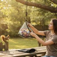Lightweight Hanging Mesh Storage Bag Breathable Mesh Bag with Drawstring Pouch Sturdy Reinforced for Outdoor