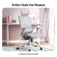 Lumbar Support Ergonomic Swivel Chair with Headrest Rolling Casters High-Back Ergonomic Chair with Headrest Adjustable Armrests Computer Seat Tilt and Lock Function for Remote Workers, Students, Gamers, Study Room, Workstation, Gaming Setup