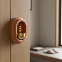 Decorative Entry Indicator Easy Install Door Chime No Drilling Oval Bell Long-Lasting Wood for Entryway, Fridge