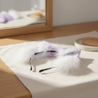 Faux Animal Ear Headband Handmade Animal Ear Cosplay Headwear Soft & Comfortable Fuzzy Animal Ears for Girls, Women, Live Broadcasting, Parties