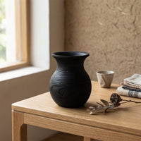 Wooden Flower Vase Handcrafted Wooden Centerpiece Vase Rustic-Simple Vessel for Home Stylists, Simplicity Lovers, Dining Table, Shelf, Entryway
