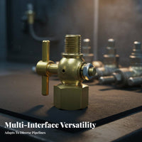 Brass Plug Valve Thickened Frame Pressure Gauge Stop Valve Flow Control Device Plumbing Fitting Sturdy Duty