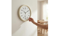 Dual Scale Analog Wall Clock Black Hands Round Wall Clock Large Numerals Room Decoration Central Mount