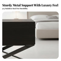 Nightstand with Storage Italian Inspired Bedside Cabinet Easy to Clean for Hotel