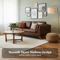 Oil Wax Leather Look utilitarian design Couch Set Sturdy Frame 2-Person Loveseat Vintage Aesthetic Sofa Easy Assembly for Apartment Dwellers, Interior Design aficionados, Office Managers, Lounge Area, Den, Bedroom