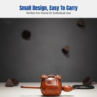 Rosewood Fish Gong, Small Portable Indian Red Sandalwood, Hand-Carved Buddhist Instrument for Home