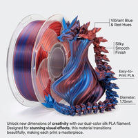 PLA Printer Filament, 1.75mm Diameter Spool for Prototyping Model Making Hobbyists, Shiny Glossy Finish