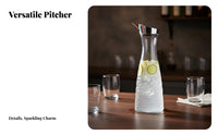 Heat Resistant Acrylic Cold Drink Pitcher Food-Grade Material Geometric Pattern Water Jug Shatterproof for Party Hosts, Bar, Restaurants