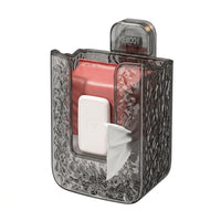 Toilet Paper and Toilet Wipes Dispenser with Wave Pattern, Suction Cup Wall Mount Tissue Box Holder, Paper Towel Holder for Vertical Storage