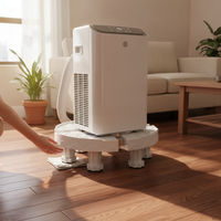 Adjustable Round Appliance Stand with Wheels for Vertical Air Conditioners, Planters, and Fish Tanks