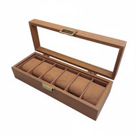 Wooden Watch Display Case Vintage Design Watch Collection Box Individual Accessory Storage Clear View Lid Particles-Resistant