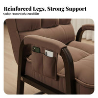 High-Back Support Manual Recliner Ergonomic Design Adjustable Recliner with Footstool Padded Cushioning Lounge Chair Sturdy Frame for Office Workers, Students, Seniors, Relaxing, Rest Ping, Living Room, Small Areas