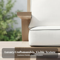 4 Pieces Nordic Design 4-Piece Wood Frame Sofa Set Weather-Resistant Outdoor Furnishings Woven accents Lounge Seating Modern design for Hotel Managers, Homeowners, Families, Garden, Patio, Terrace, rearyard