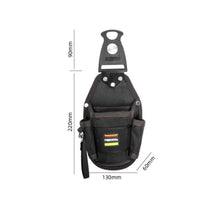 Multiple Pockets Waist Tool Pouch 1680D Oxford Material Belt Tool Pouch EVA Interlayer Work Gear Black