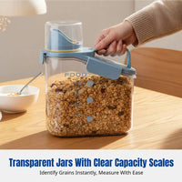Rice Jar, Food Grade PS, Household Grain Container, Sealed, Moisture-Resistant, Capacity Scale