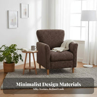 Upholstered enveloping side chair Nordic aesthetic Upholstered enveloping side chair Armchair Retro Design Single Sofa for Adults, Readers, Living Room, Bedroom, studying corner
