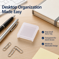 Clear Synthetic Material Craft Storage for Beads, Stackable Small Containers with Hinged Lid, Portable Office Desk Organizer for Buttons, 100ml