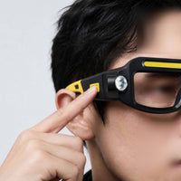 Handshands-off Glasses-Style Headlamp Dual-Sided Side Lights Eyeglass Headlamp Clear Lens Openings LED Light Glasses