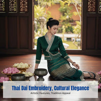 Thai Dai Brocade Dress Set, Embroidered Skirt, Artistic Photography, Dance Costume for Women