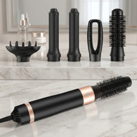 Hot Air Styler with Interchangeable Heads Volumizing 5-in-1 Hair Styling Tool Electric Hair Wand with Detachable Brushes