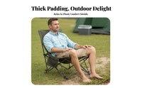 Foldable Design Adjustable Reclining Lounger High Load Capacity Folding Chair Padded Seat Outdoor Furniture Lockable Recline for Beachgoers, Homeowners, Camping, Fishing, Office, Backyard