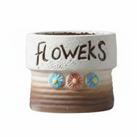 Coarse Pottery Flowerpot Rustic Design Mini Pot Miniature Size Mini Ceramic Planter for Kids, Office, Windowsill
