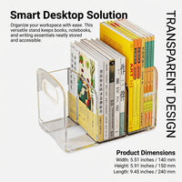 Desk Storage with Pen Holder, 3 Compartment Book for Students, Multi Desktop Organizer, Foldable Bookend