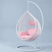 Hanging Chair with Stand Freestanding Egg Chair with Stand Woven Furniture for Adults, Balcony, Living Room, Reading Corner
