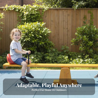 2-Person Wooden Seesaw Double-Seater Teeter-Totter Installation Playground Equipment for Preschoolers, Boys and Girls, Kindergarten, Garden, Lawn