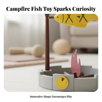 Boredom Reliever Grilled Seafood Treat Dispenser Mental & Physical Stimulation Rotating Seafood Treat Toy Encourages Natural Instincts
