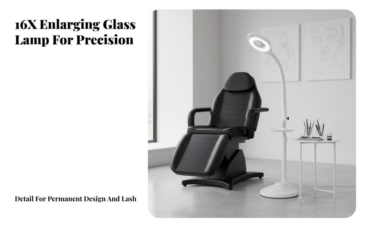 Makeup Lamp Shadow LED Enlarging Floor Lamp Stable Base Eyelash Extension Light for Beauticians, Estheticians, Medical Practice, Home Studio