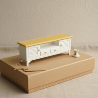 Ornament Dollhouse Tv Cabinet 1/12 Scale Mini Coffee Table Set Sturdy for Photo Props