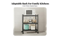 Large Capacity Movable Kitchen Storage Rack Multifunctional Floor Standing Microwave Stand Space Saving Microwave Oven Stand Heavy Duty for Homeowners, Apartment Dwellers, Office Workers, Pantry, Dining Room, Garage, Bathroom