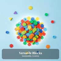 500 G Snowflake Building Blocks Educational Building Discs Sparks Creativity Interlocking Discs for Preschoolers, Young Children