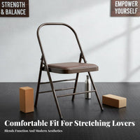 Foldable Iyengar Exercise Chair Heavy Duty Iyengar Auxiliary Chair Anti-Slip Feet Exercise Stretching Stool Stable and Secure for Beginners, Seniors, Home Gym