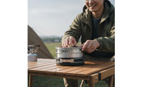 3 Pieces Stainless Steel Mess Kit Easy to Clean Backpacking Cookware Kit Folding Handles Outdoor Gear for Campers, Backpackers