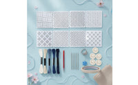 Reusable Sashiko Embroidery Template Kit Beginner-Friendly Sashiko Embroidery Kit Heat-Erasable Visible-Mending for Sewing Enthusiasts, Beginners, Crafters, Craft Classes, Home