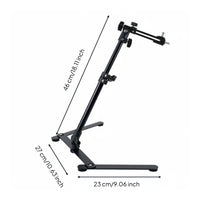 Rotatable Circular Light with Phone Holder Adjustable Arm Overhead Phone Mount Dimmable for Top-down Filming, Recording