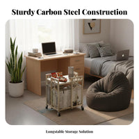 360-Degree Rotation Rotating Storage Cart Movable with casters Rolling Organizer Cart Easy Movement Storage Trolley Space-Saving Design for Office Workers, Homeowners, Dormitory, Small Spaces, Bedroom, Study Room