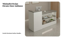 Wide Countertop Salon Reception Counter Sturdy Construction Modern Checkout Counter Wear-Resistant Modern Shop Front Desk Multi-Purpose for Receptionists, Business Owners, Office Managers, Lobby