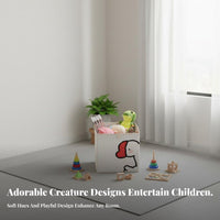 Foldable Cartoon Toy Box Built-in Handles Foldable Toy Box With Lid