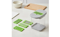 Simple Operation Multi-Function Vegetable Cutter Easy to Clean Potato Grater Box Stainless Steel Blades Kitchen Tool Detachable Design for Home Cooking