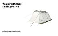 Family Camping Tunnel Tent, Two-Room, Outdoor Waterproof, Spacious, Sturdy Oxford Cloth, Morning Fog Cream