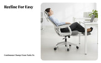 Lumbar Support Ergonomic High-Back Recliner with Footrest Adjustable Headrest Ergonomic Reclining Chair with Footrest Office Furniture for Executives, Remote Workers, Students, Napping, Study Room, Gaming Setup